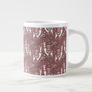 Funny Llamas Pattern Large Coffee Mug