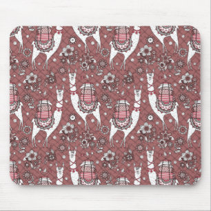 Funny Llamas Pattern Mouse Mat