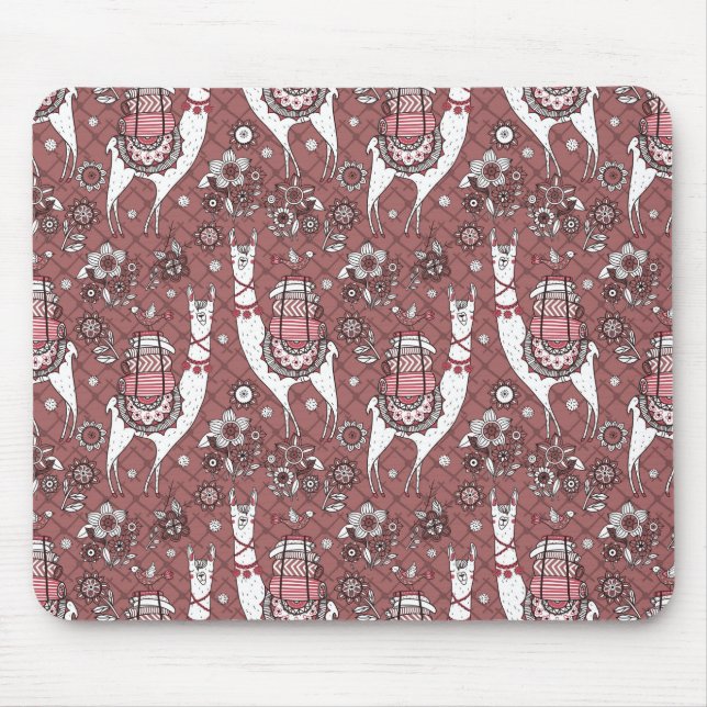 Funny Llamas Pattern Mouse Mat (Front)