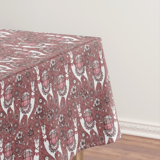 Funny Llamas Pattern Tablecloth (In Situ)