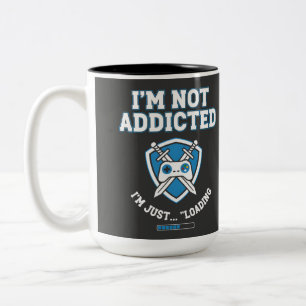 Funny Loading Bar Gamer Procrastination Humour Des Two-Tone Coffee Mug