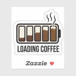 Funny Loading Coffee Battery Level Vinyl Sticker