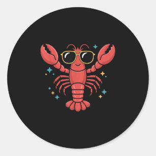 Funny Lobster Art For Men Women Kids Toddlers Lobs Classic Round Sticker