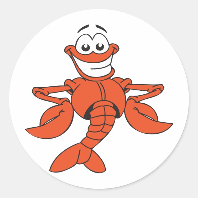Funny Lobster Classic Round Sticker (Front)