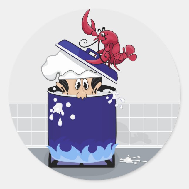 Funny Lobster Classic Round Sticker (Front)