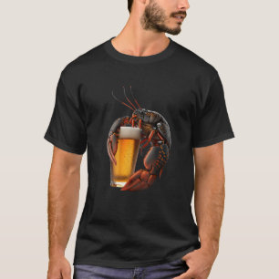 Funny Lobster Drinking Beer Beach Vacation Summer T-Shirt