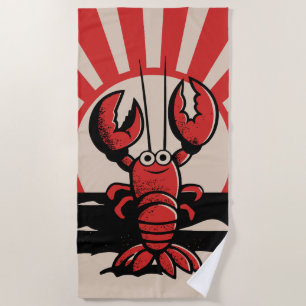 Funny Lobster – Retro Beach Design Towel