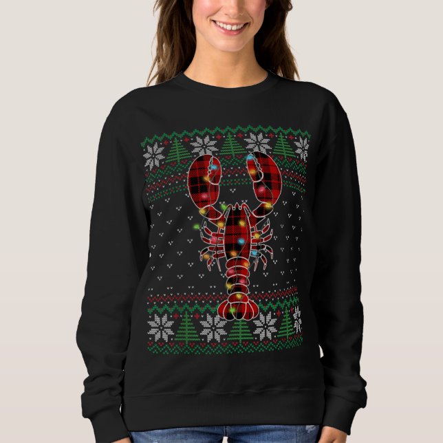 Funny Lobster Ugly Sweater Christmas Animals Light (Front)