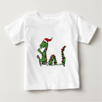 Funny Loch Ness Monster in Santa Hat Christmas