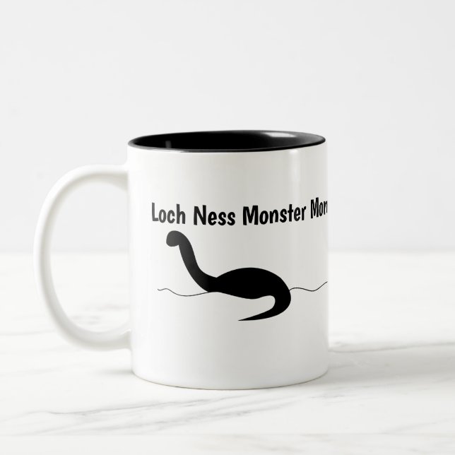 Funny Loch Ness Monster Mum Custom Two-Tone Coffee Mug (Left)