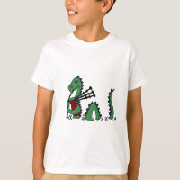 Funny Loch Ness Monster Playing Bagpipes