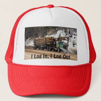Funny Log In - Log Out Logging Trucker Art Hat