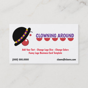 Funny Logos Clown Business Card