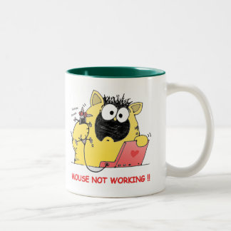 Funny LOL Cat and Mouse Two-Tone Coffee Mug