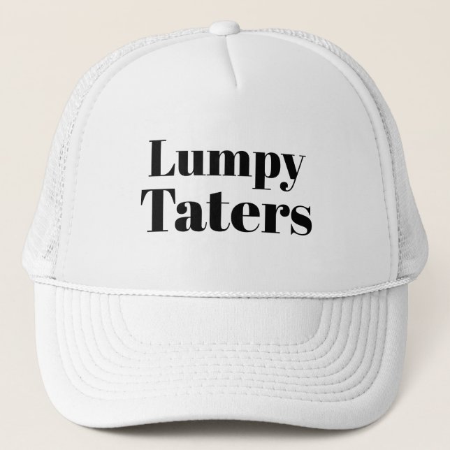 Funny LOL Novelty Baseball LUMPY TATERS Trucker Hat (Front)