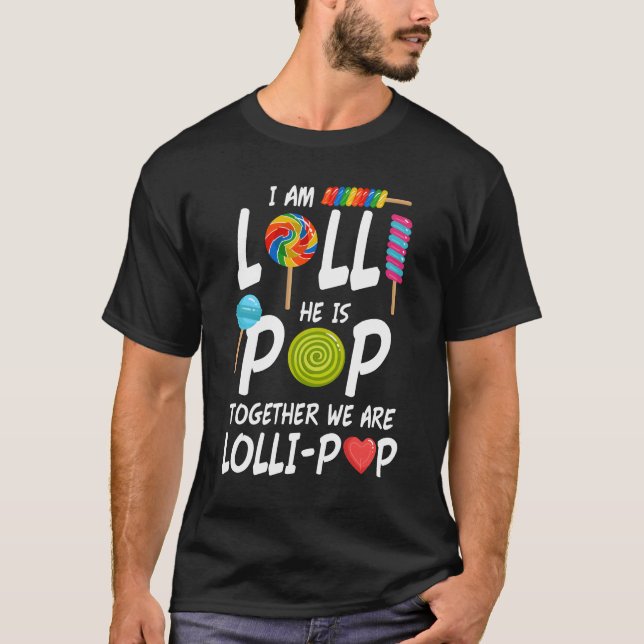 Funny Lolli and Pop Grandparents Nickname Gift T-Shirt (Front)