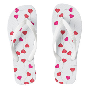 Funny Lolly Red Heart   Lollipop Pattern  Flip Flops