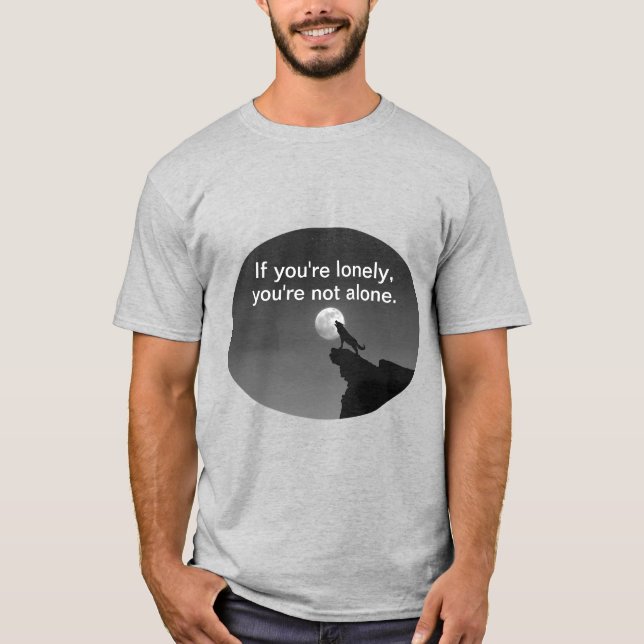 funny lone mountain wolf T-Shirt (Front)