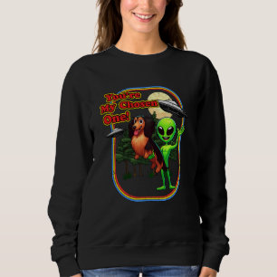 Funny Long Haired Dachshund Alien You're Chosen On Sweatshirt