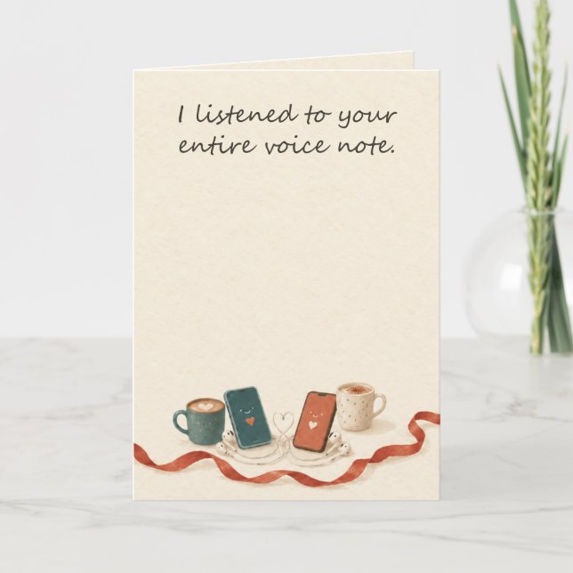 Funny Long Voice Note Friendship Card (Front)