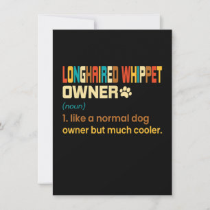 Funny Longhaired Whippet Vintage Retro Dog Mum Dad Thank You Card