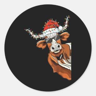 Funny Longhorn Cow Name Pride Gift For Men Women K Classic Round Sticker