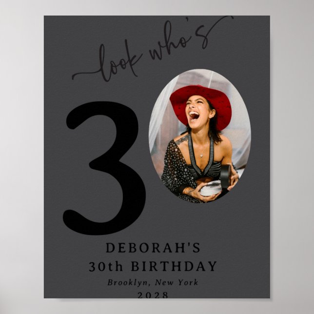 Funny Look Whos 30 Stylish 30th Birthday  Poster (Front)