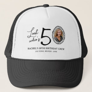 Funny Look Who's 50! Photo 50th Birthday Trucker Hat