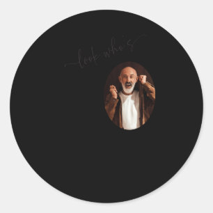 Funny Look Whos 60 Stylish 60th Birthday  Classic Round Sticker