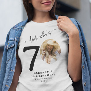 Funny 'Look Who's 70' Stylish 70th Birthday T-Shirt