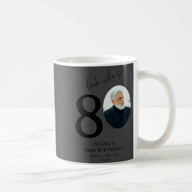 Funny Look Whos 80 Stylish 80th Birthday  Coffee Mug (Right)
