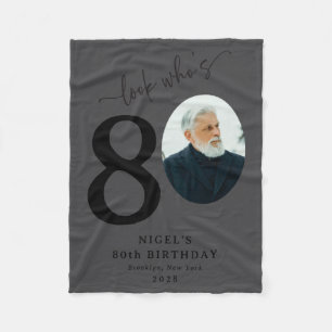Funny Look Whos 80 Stylish 80th Birthday Fleece Blanket