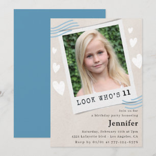 Funny Look who's turning 11th birthday invitations