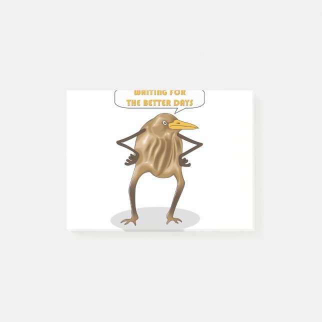 Funny Looking Bird Is Waiting For The Better Days Post-it Notes (Front)