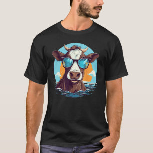 Funny looking Cow with Sunglasses for Calf and Bul T-Shirt