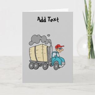 Funny Lorry Truck Driver cartoon personalised Card