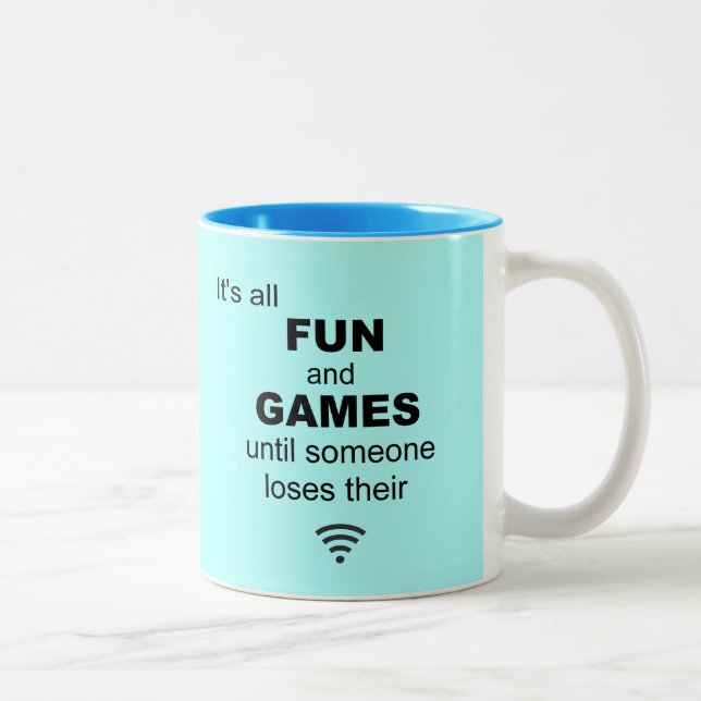 Funny Losing WiFi Internet - Light Blue Two-Tone Coffee Mug (Right)