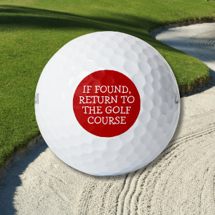 Funny Lost Golf Ball Quote Simple Bold Red