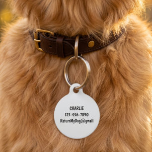 Funny Lost Pet Dog Cat Custom Name Phone Email Tag