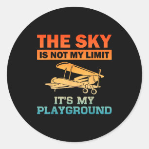 Funny Lot Design For Men Women Aviation Airplane L Classic Round Sticker