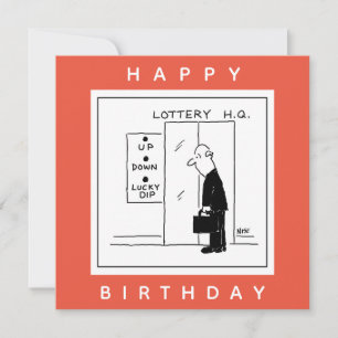 Funny Lottery Choice Lift Cartoon Card