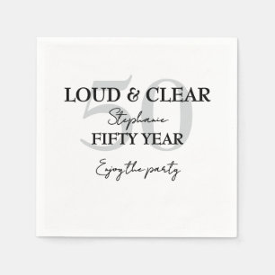 Funny Loud and Clear 50th birthday invitation Napkin