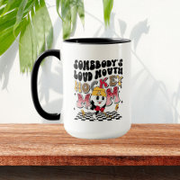 funny loud mouth hockey Mum word art