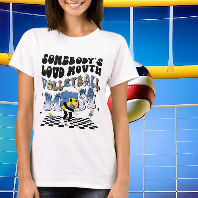 funny loud mouth volleyball Mum word art  T-Shirt (Creator Uploaded)