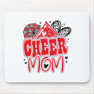 Funny Loud Proud Cheer Mum Mama Cheerleading Red B Mouse Mat