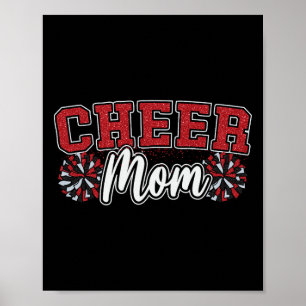 Funny Loud Proud Cheer Mum Mama Cheerleading Red B Poster