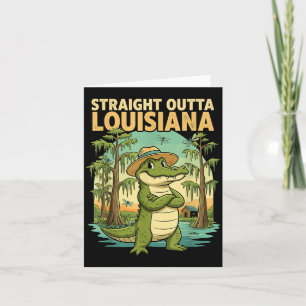 Funny Louisiana Alligator Retro Wildlife Travel Ba Card