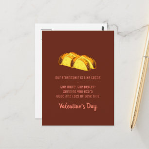 Funny Love and Tacos Valentine's Day Postcard