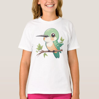 Funny Love Birds Green  T-Shirt