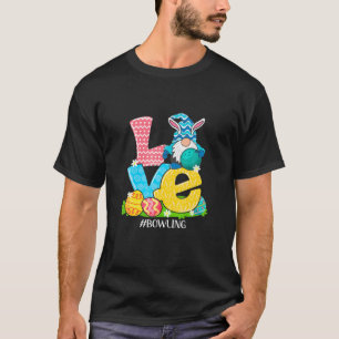 Funny Love Bowling Easter Gnome Egg Hunting Basket T-Shirt